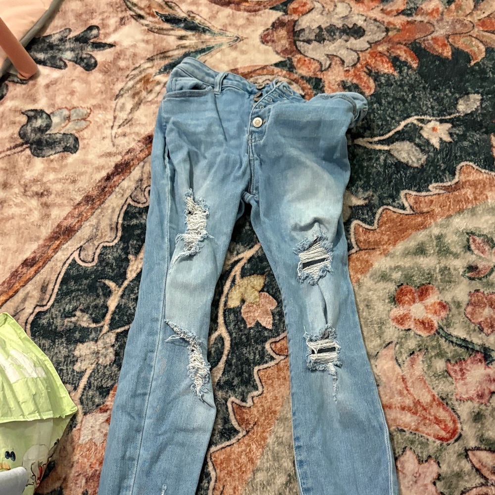 Wax Jean Women's Ripped Light Blue Skinny Jeans